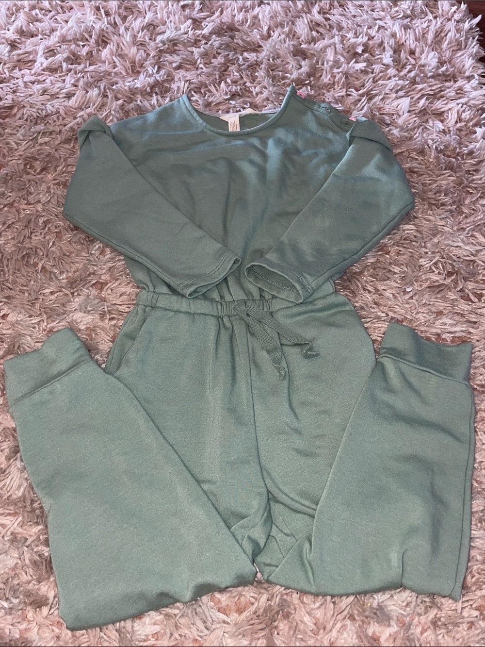 Green toddler  Jumpsuit with Drawstring Waist